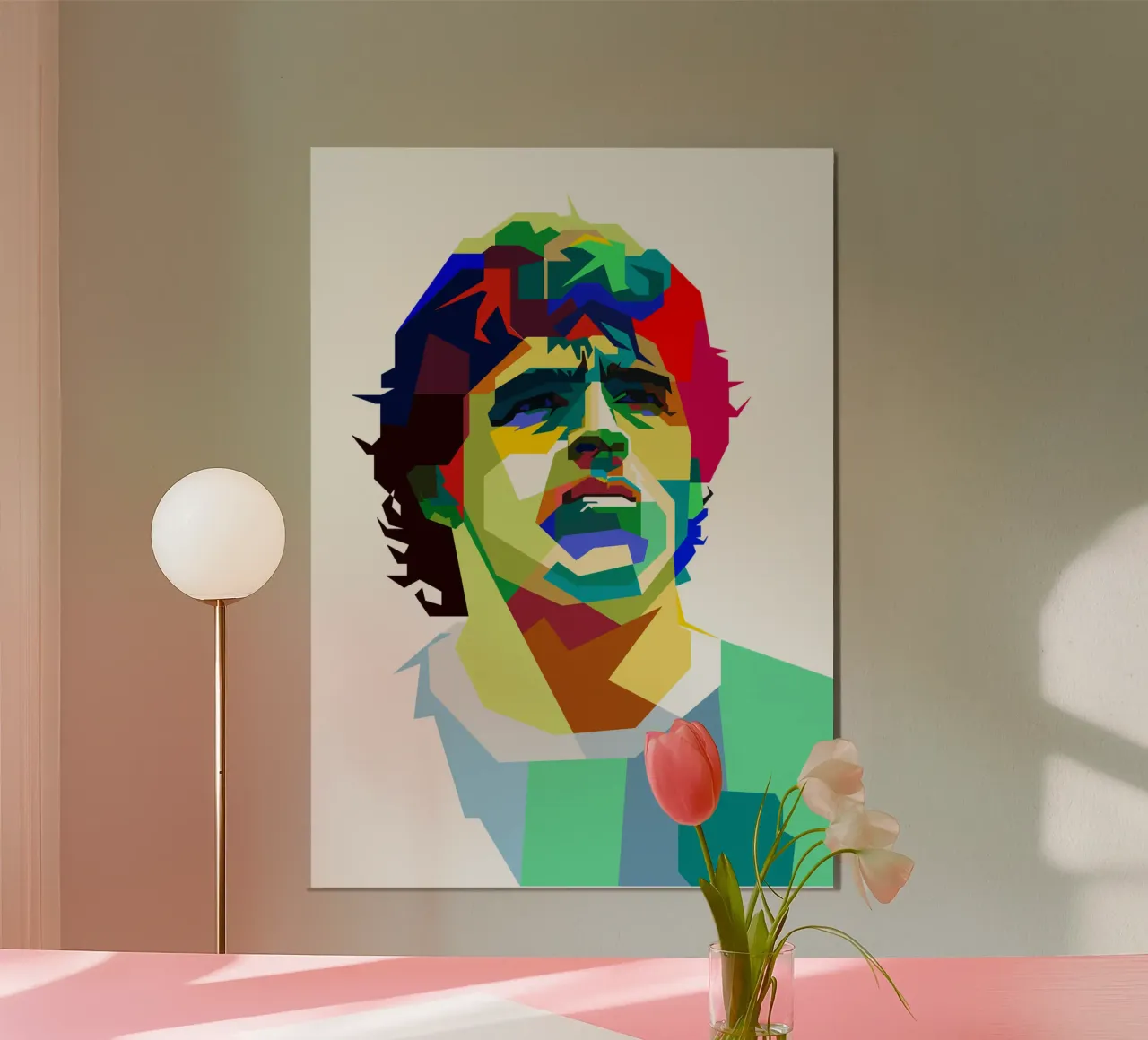 Maradona Leggendario Calcio WPAP Trending Now poster con telaio in plastica da Artkreator