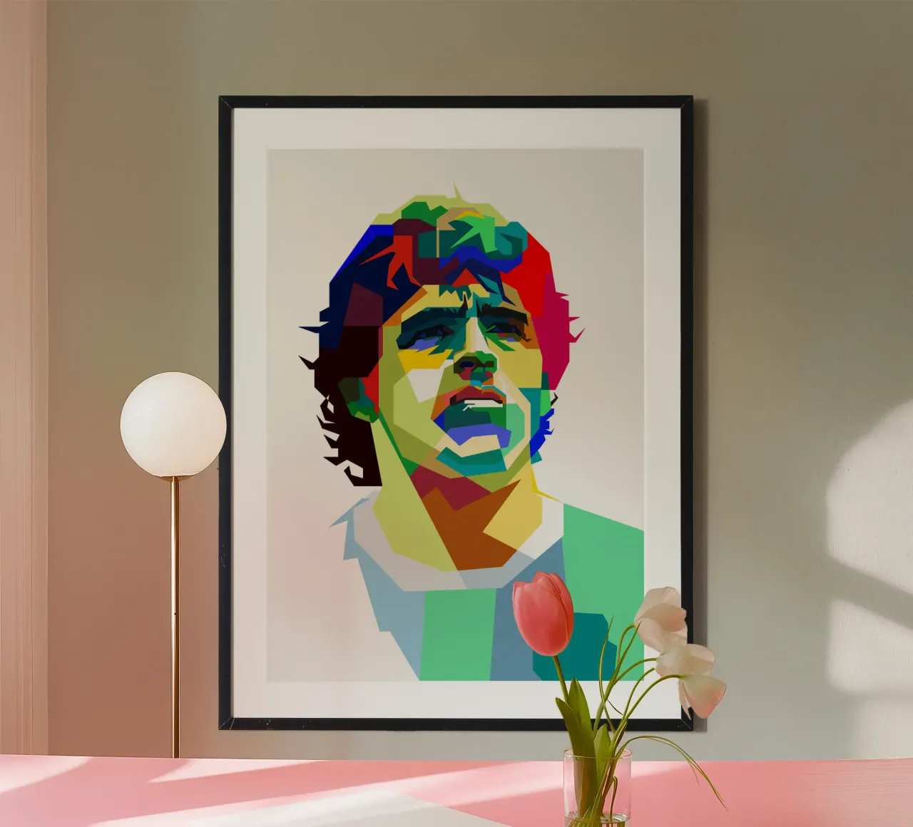 Maradona Leggendario Calcio WPAP Trending Now poster con telaio in plastica da Artkreator