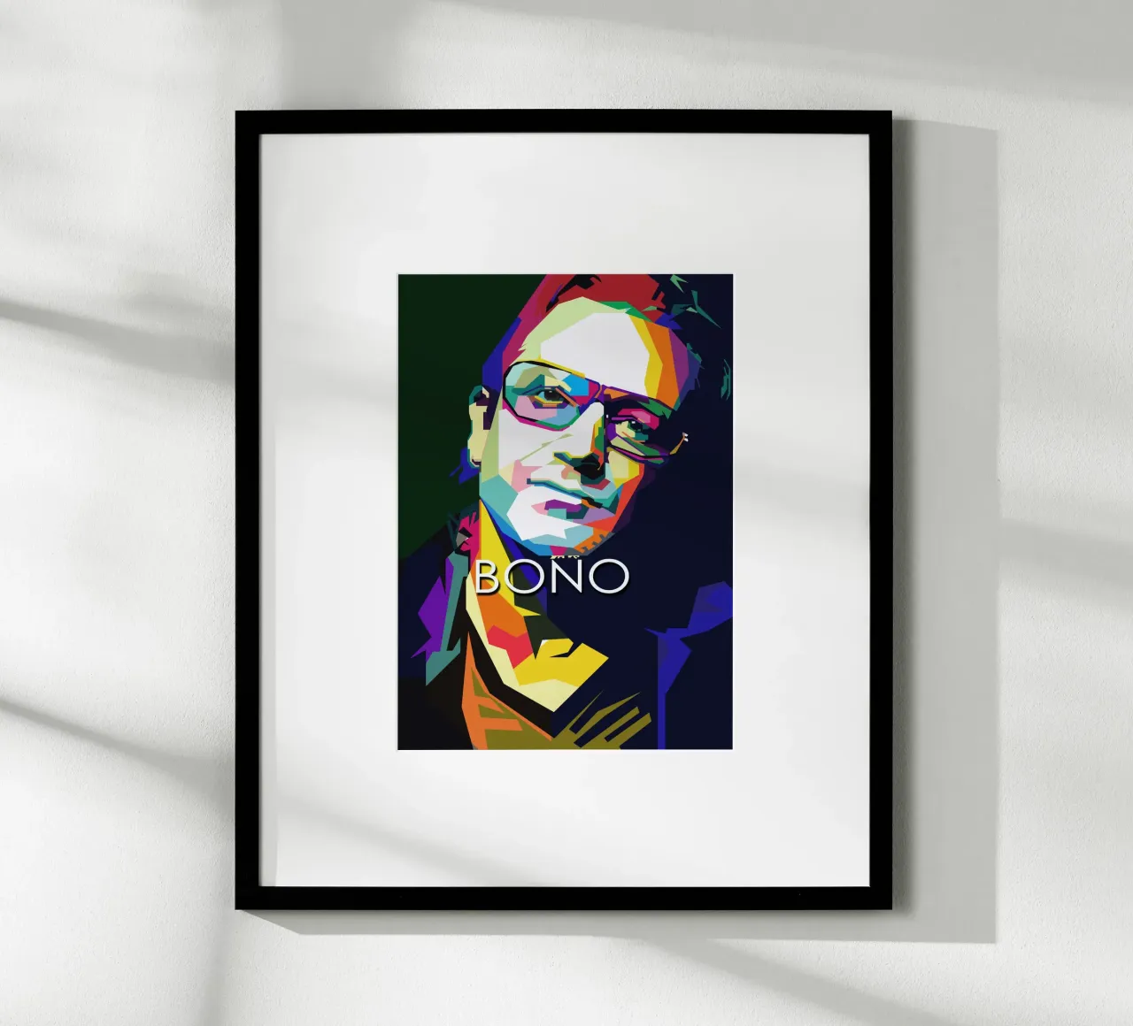 Bono U2 WPAP Trending Now poster con telaio in alluminio da Artkreator