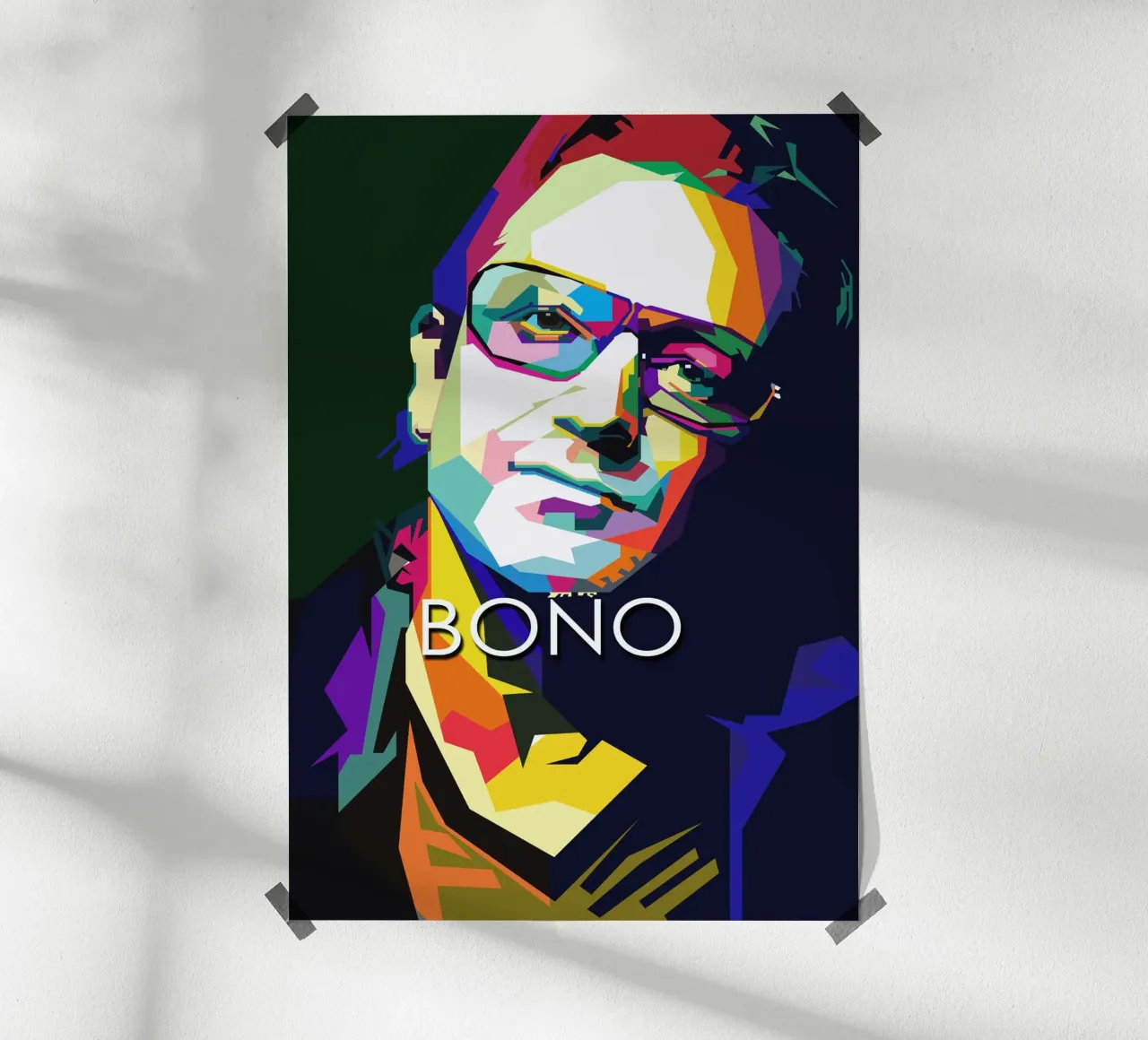 Bono U2 WPAP Trending Now poster con telaio in alluminio da Artkreator