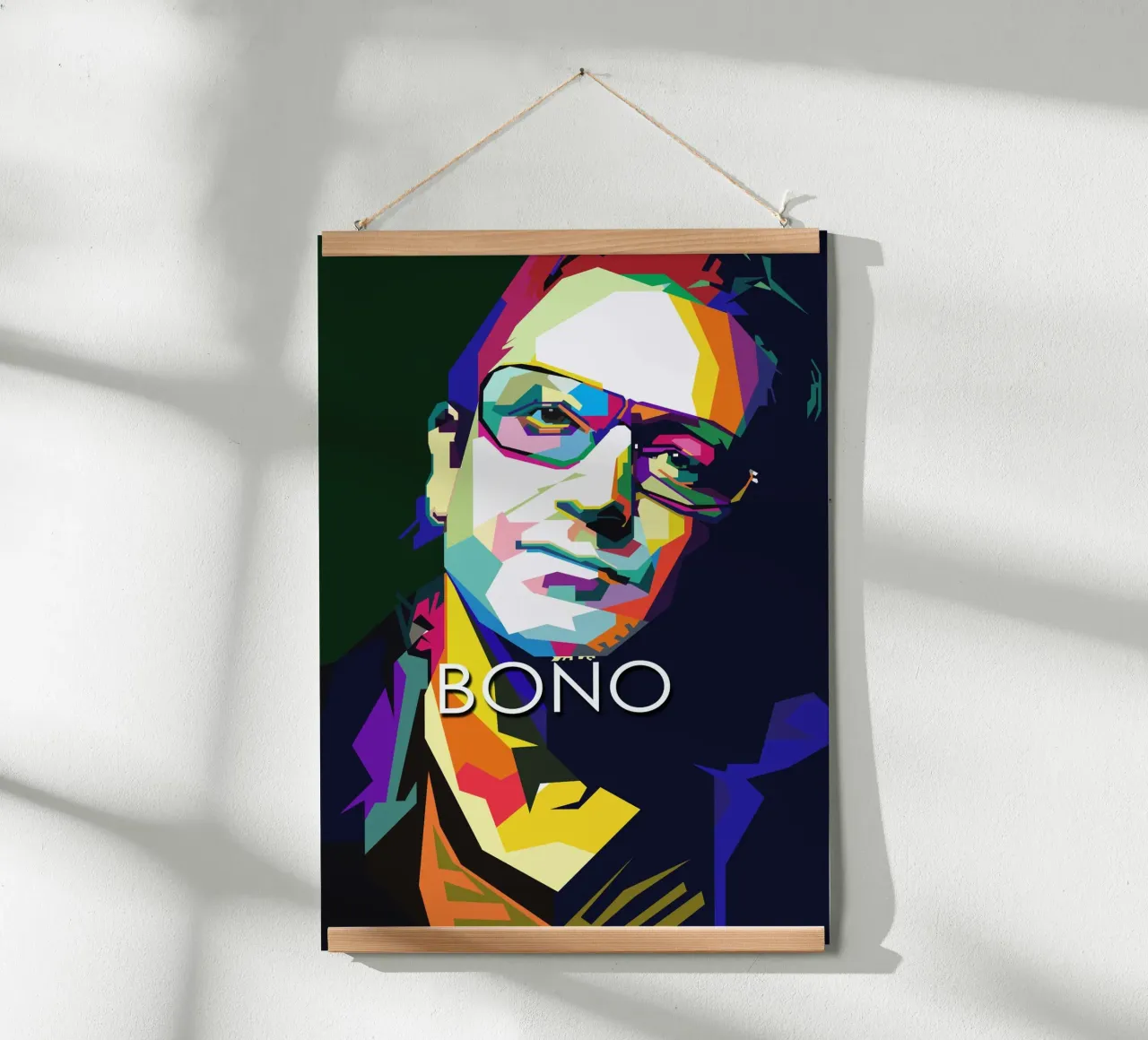 Bono U2 WPAP Trending Now poster con telaio in alluminio da Artkreator