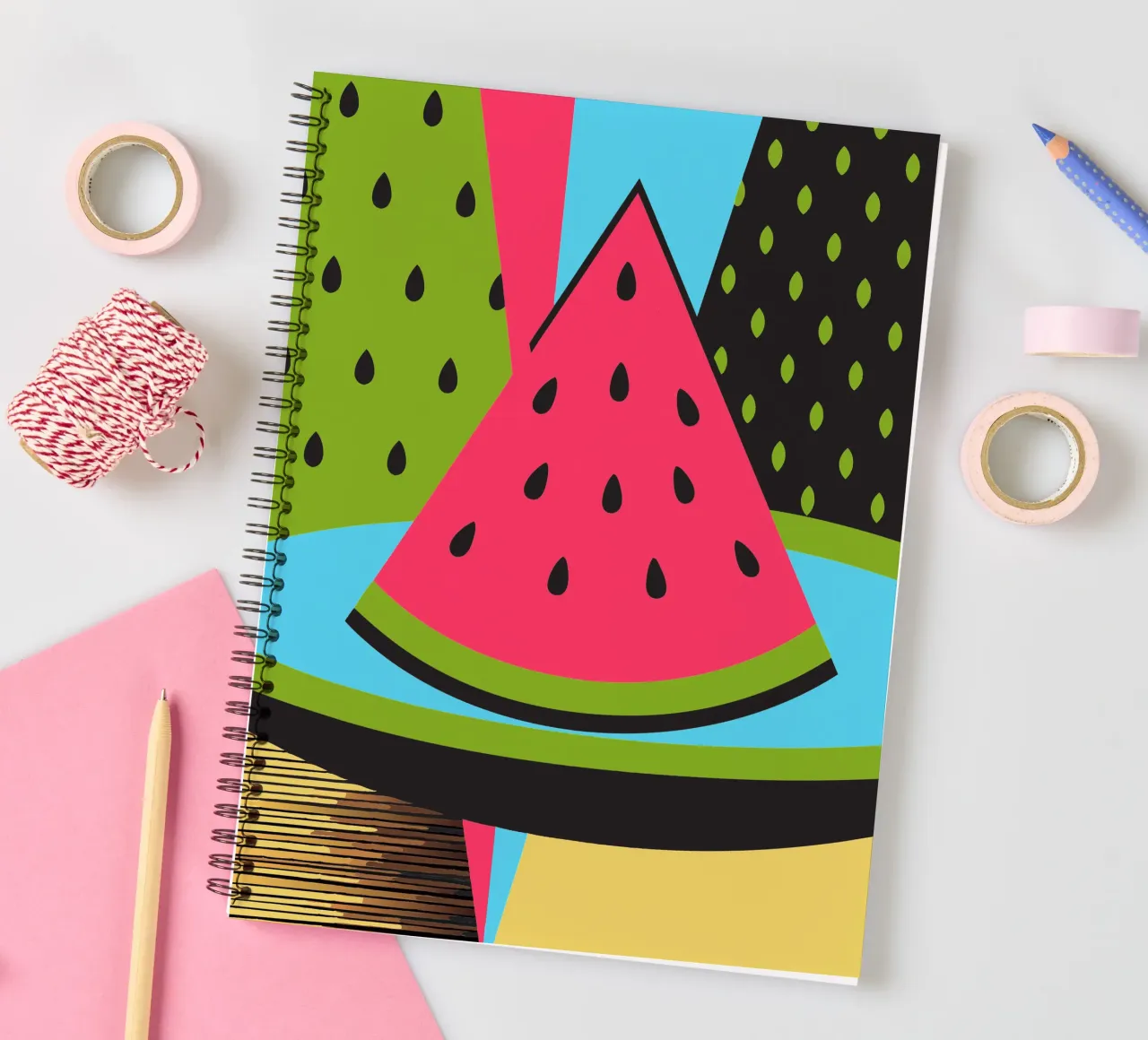 Modern Watermelon spiral notebook by LOOK DIFFERENT