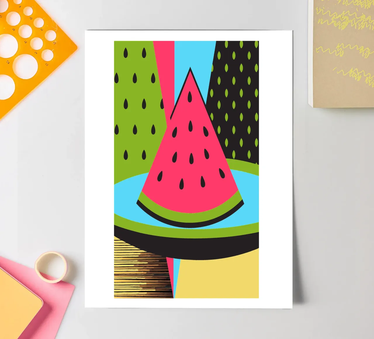 Moderne Wassermelone Stickerbogen von LOOK DIFFERENT