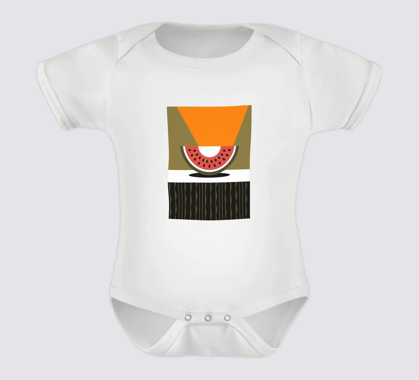 Modern Watermelon Kurzarm Babybody von LOOK DIFFERENT