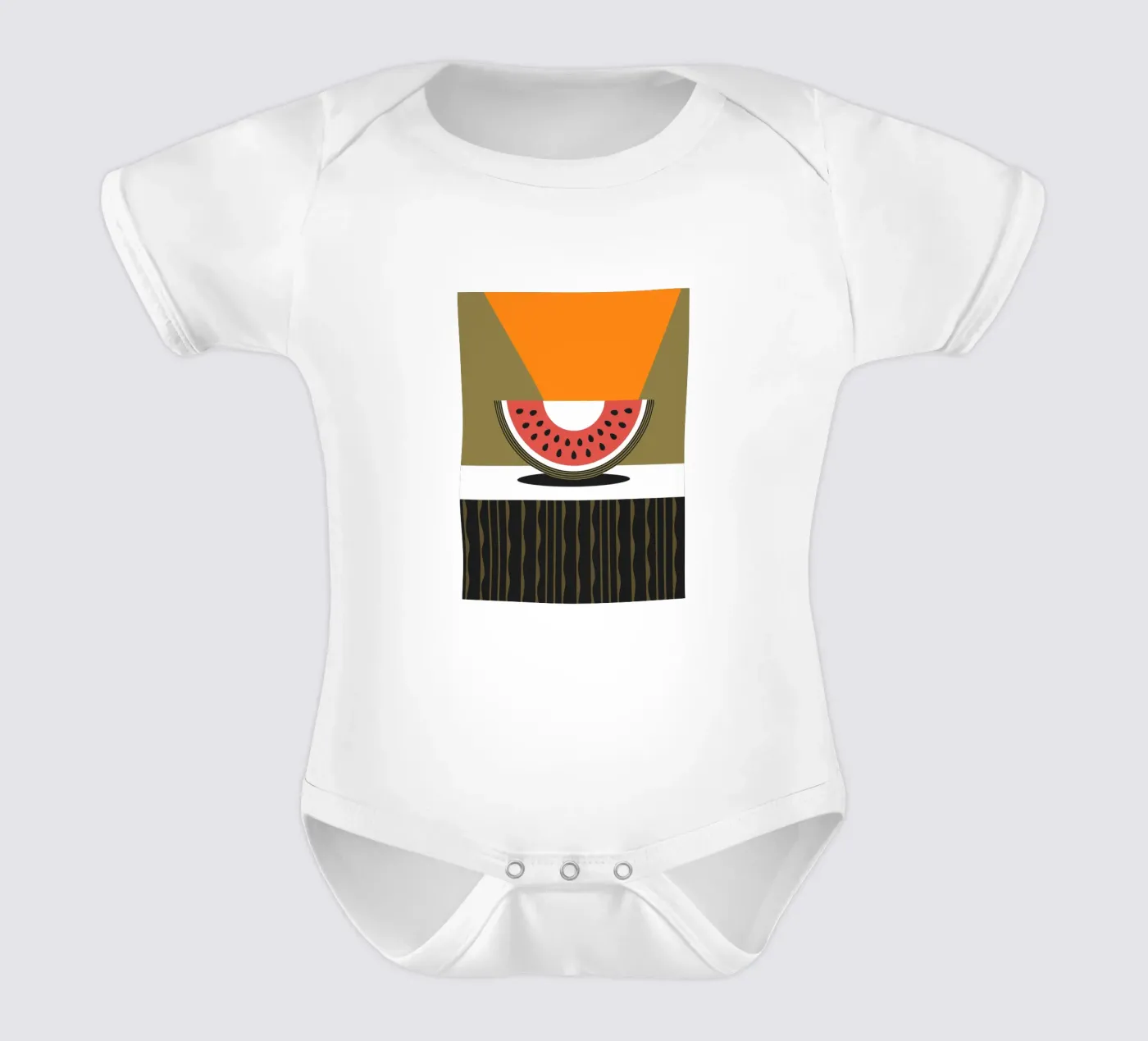 Modern Watermelon Kurzarm Babybody von LOOK DIFFERENT