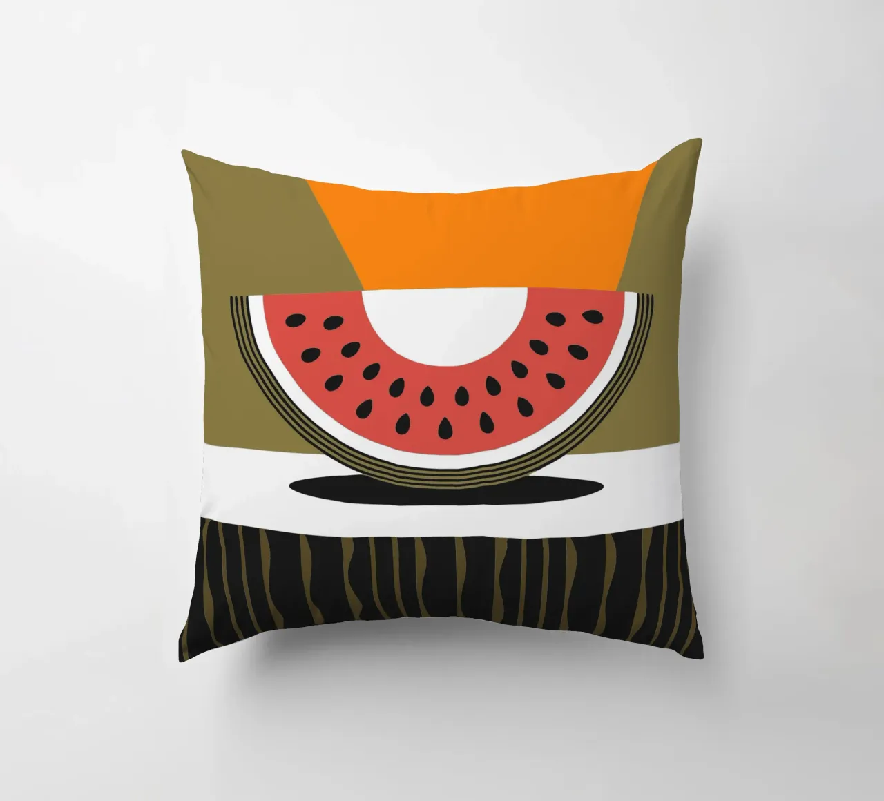 Modern Watermelon decorative cushion by LOOK DIFFERENT