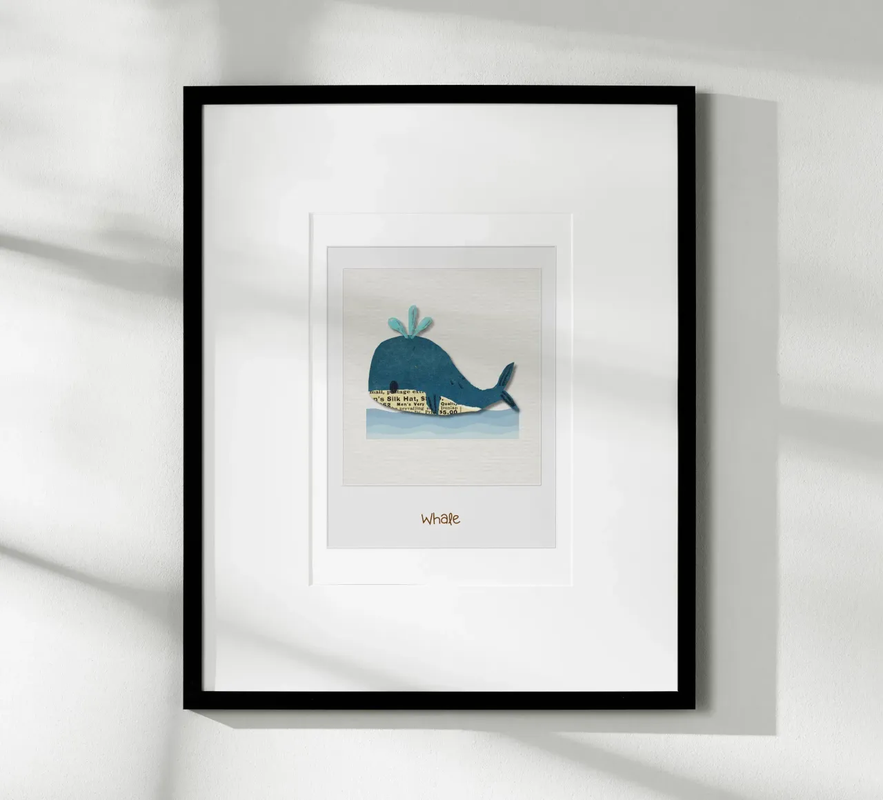 Vintage Whale Collage – Nautical Nursery Print with Retro Ch poster by Sprouts & Sparks
