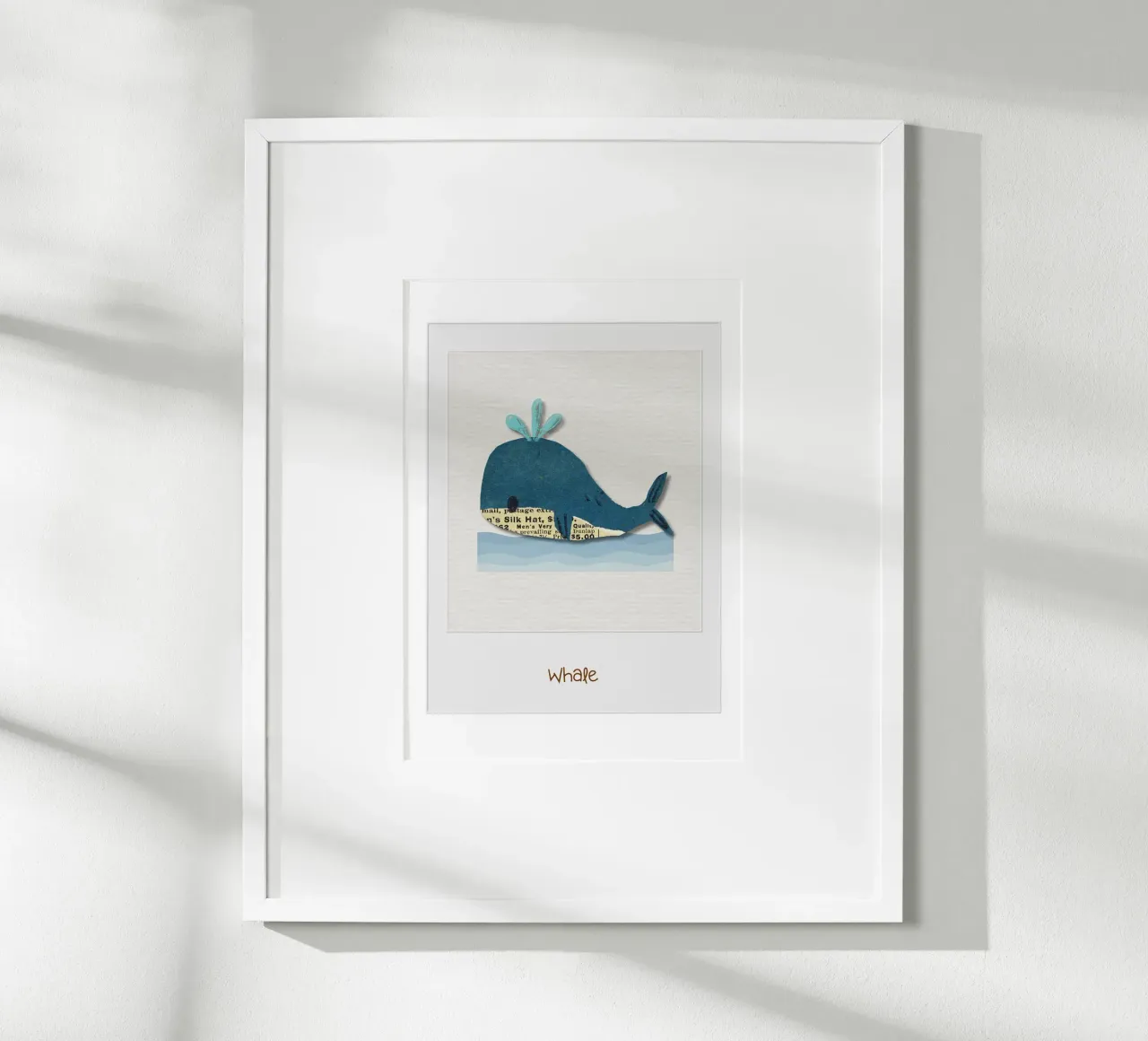 Vintage Whale Collage – Nautical Nursery Print with Retro Ch poster by Sprouts & Sparks