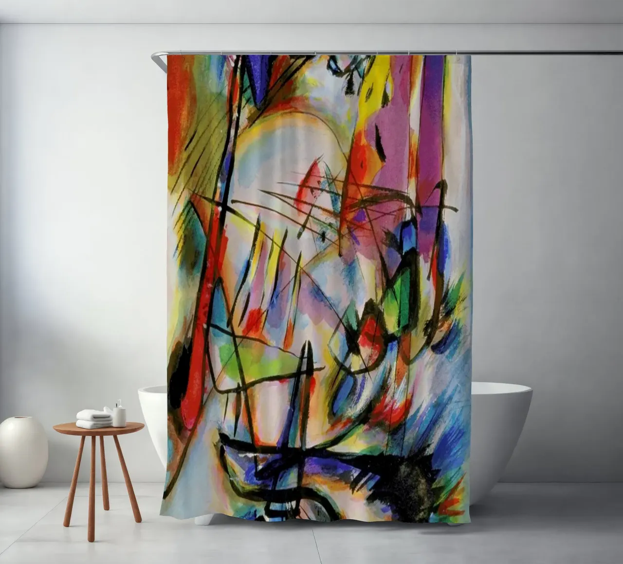 Kandinsky - Komposition Zwecklos shower curtain by ARTOTHEK