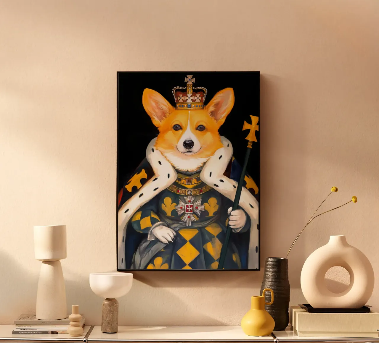 Royal Corgi Dog alluminio dibond da Fleur de Lys