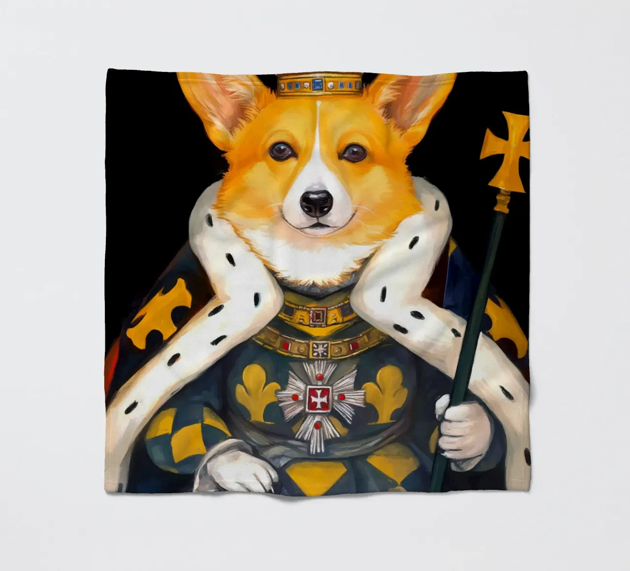 Royal Corgi Dog coperta in pile da Fleur de Lys