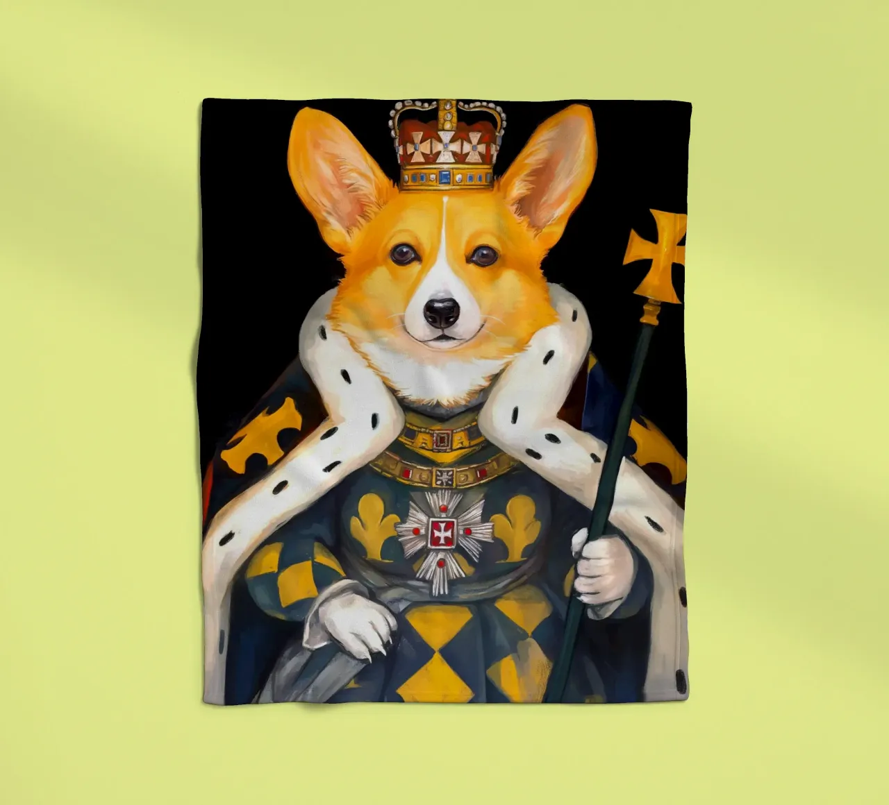 Royal Corgi Dog coperta in pile da Fleur de Lys
