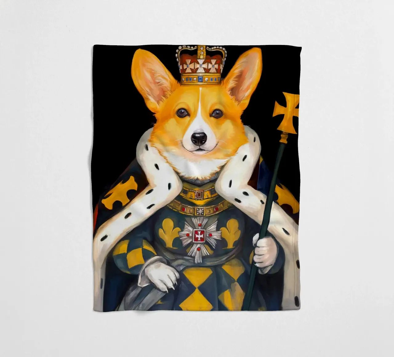 Royal Corgi Dog coperta in pile da Fleur de Lys