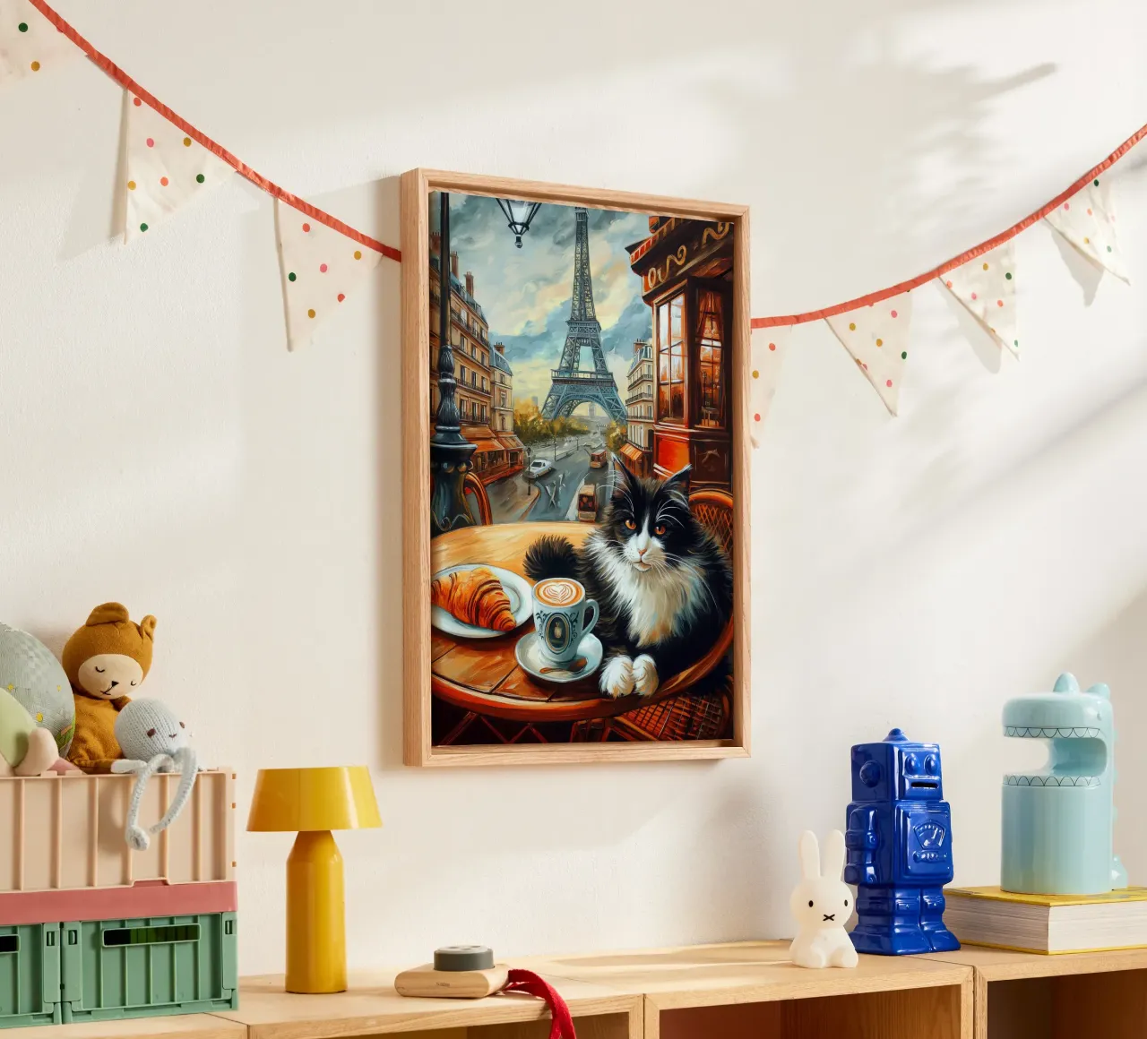 Gatto di Parigi tela con Cornice a cassetta da Fleur de Lys