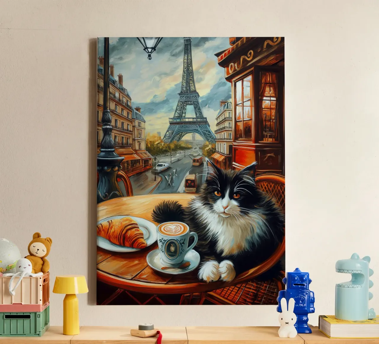 Gatto di Parigi tela con Cornice a cassetta da Fleur de Lys