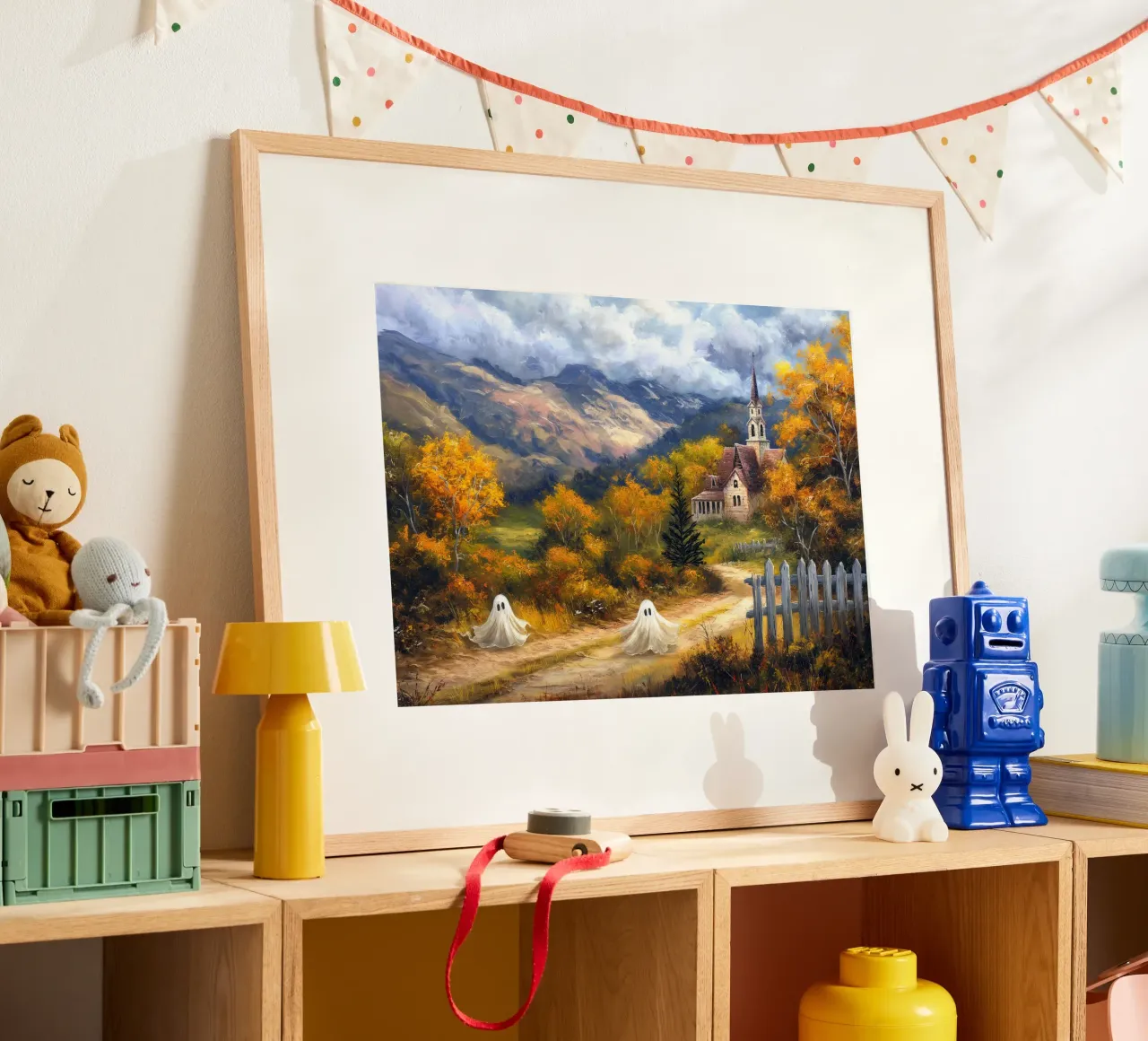 Fantasma d'autunno poster con telaio in plastica da Fleur de Lys