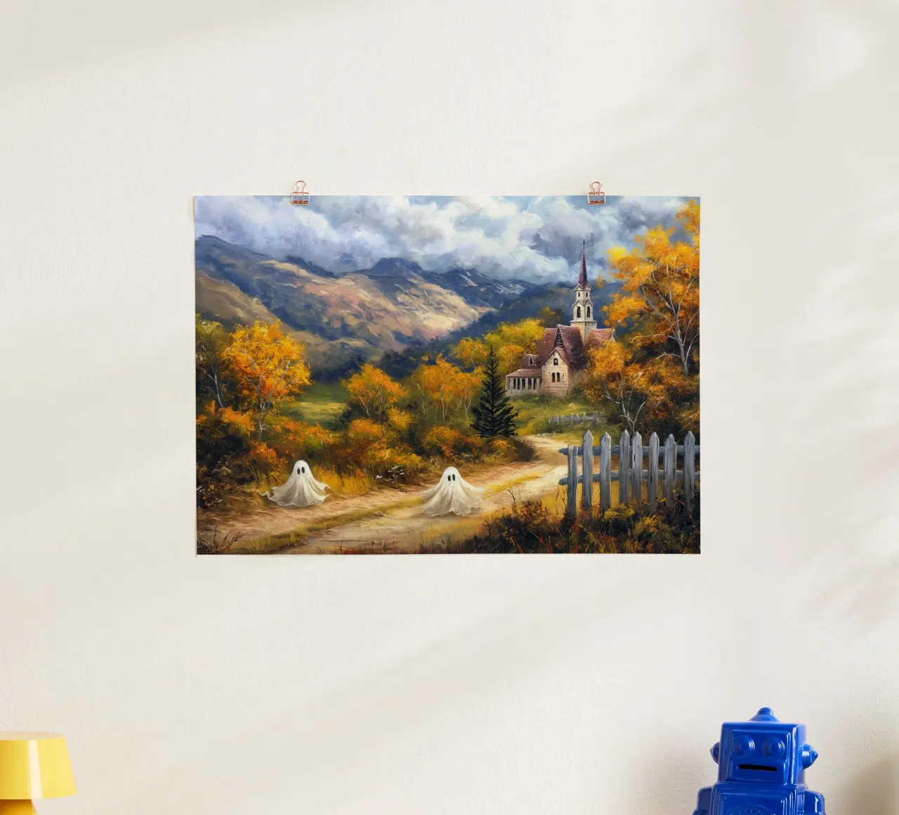 Fantasma d'autunno poster con telaio in plastica da Fleur de Lys