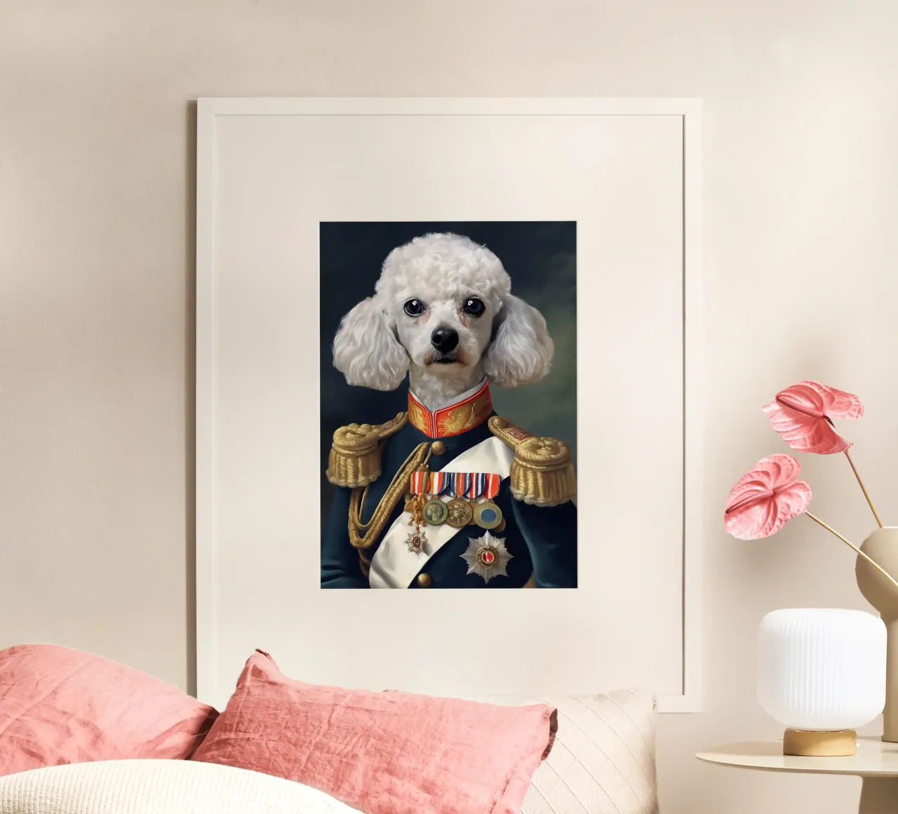 Caniche Blanco Real poster de Fleur de Lys