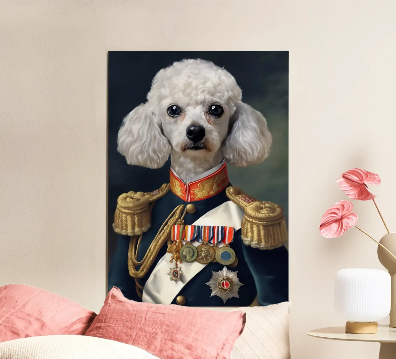 Caniche Blanco Real poster de Fleur de Lys