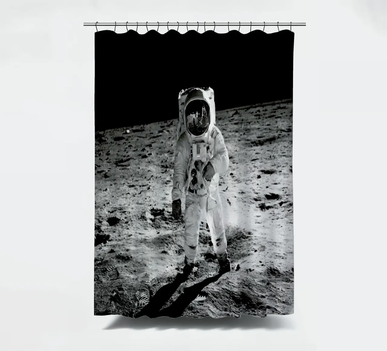 On the Lunar Surface Duschvorhang von Vintage by JUNIQE