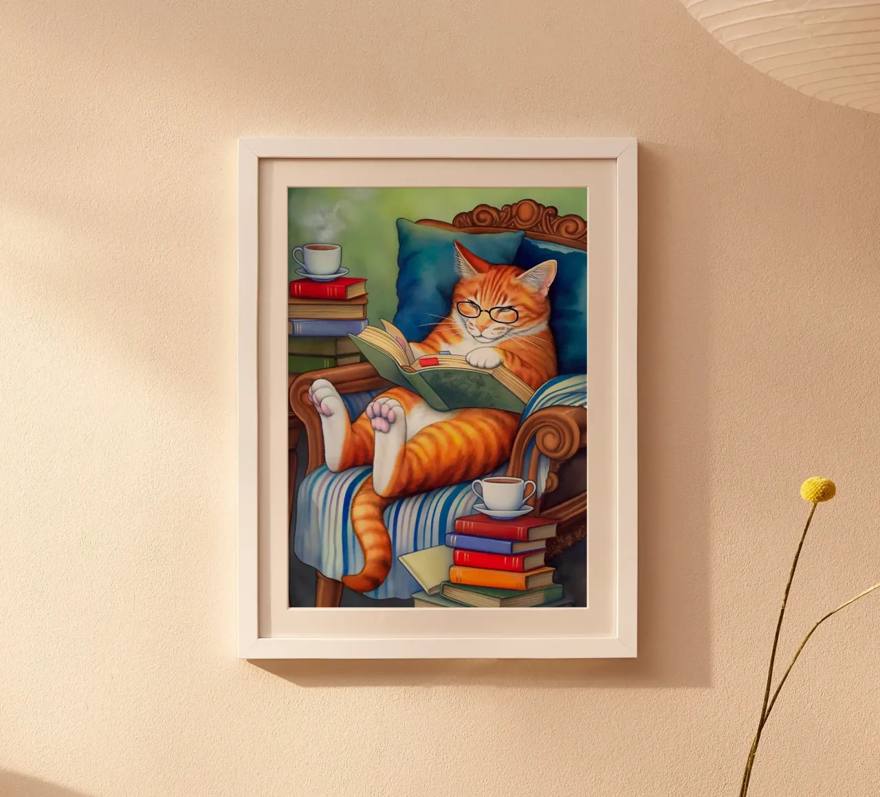 Cat Reading hahnemühle by Fleur de Lys
