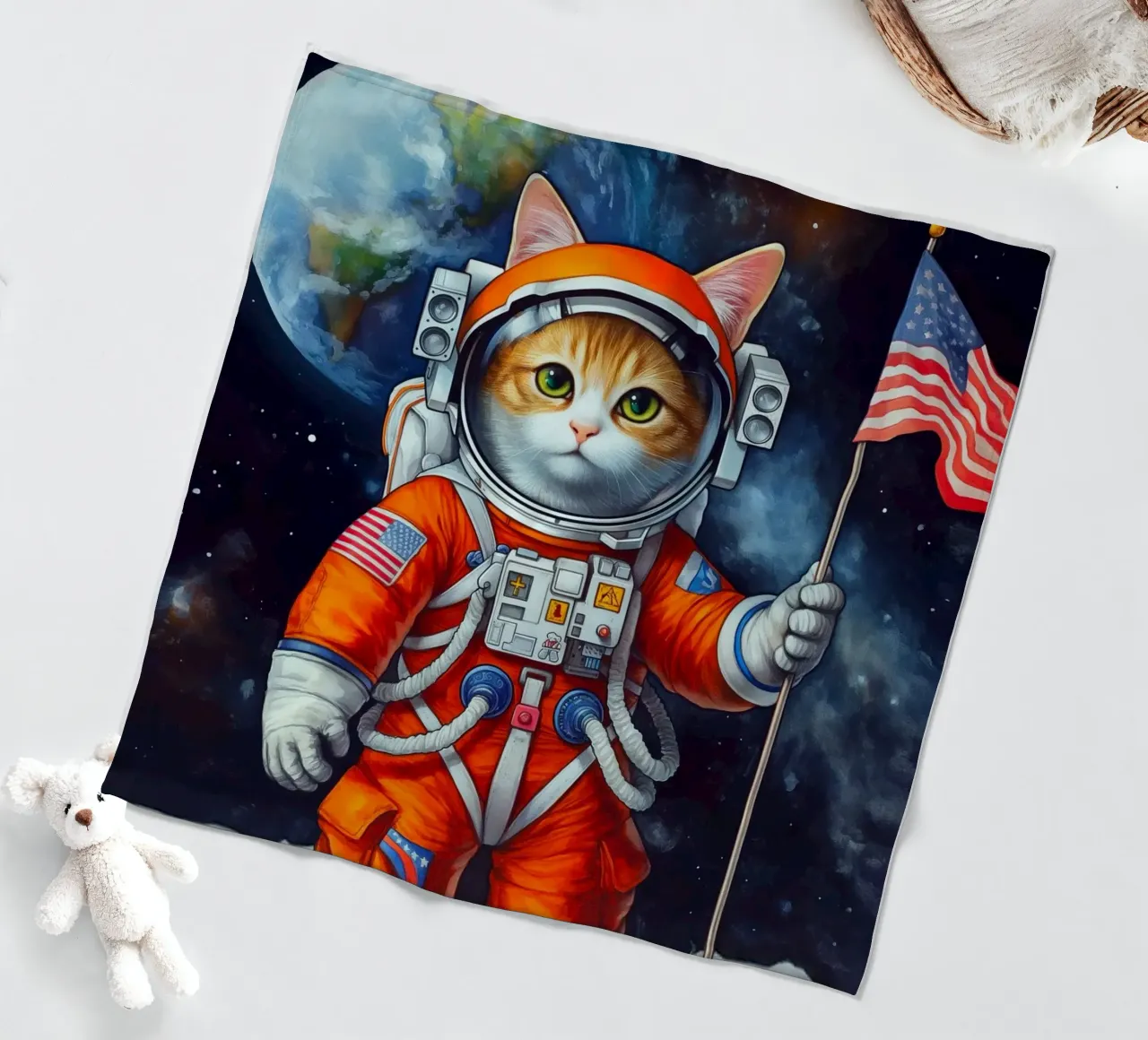 Gatto astronauta coperta in pile da Fleur de Lys