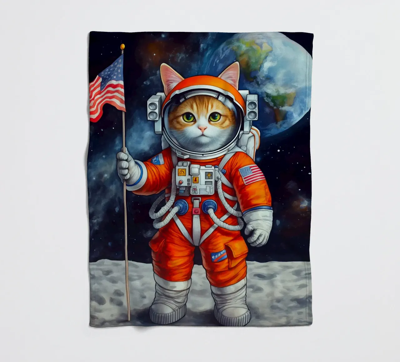 Gatto astronauta coperta in pile da Fleur de Lys