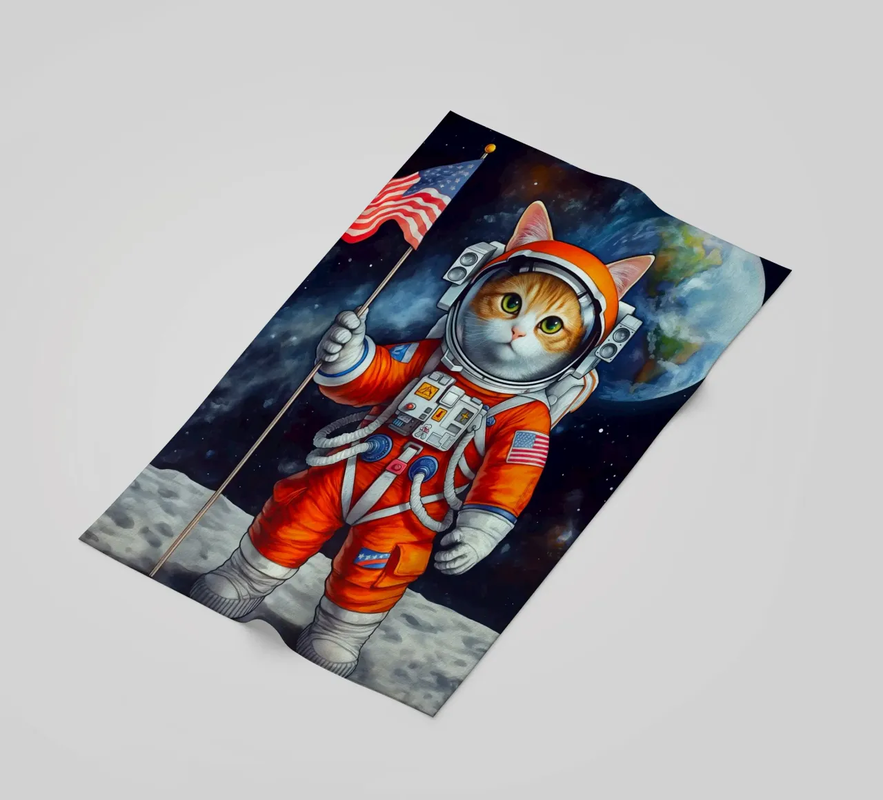 Gatto astronauta telo mare da Fleur de Lys