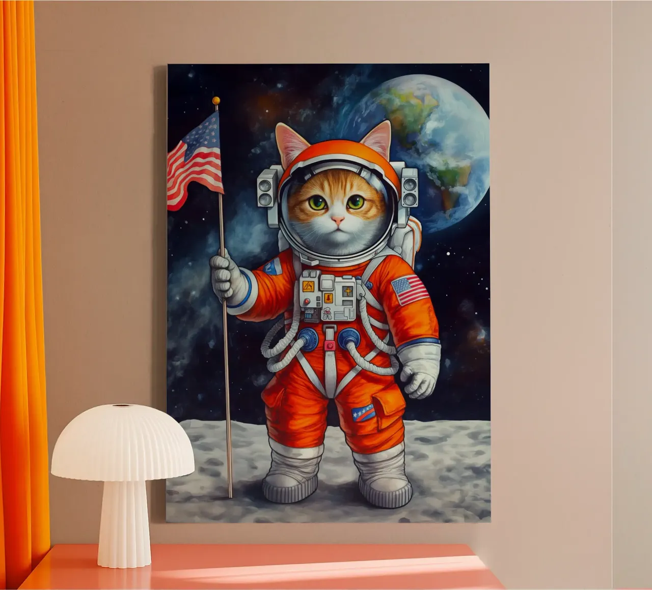Astronaut Cat canvas by Fleur de Lys
