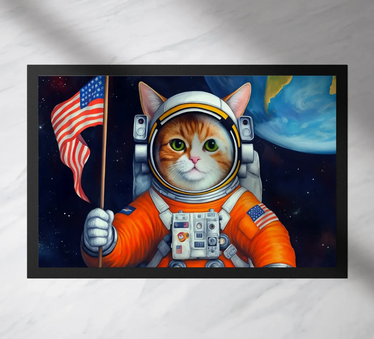 Gatto astronauta zerbino da Fleur de Lys