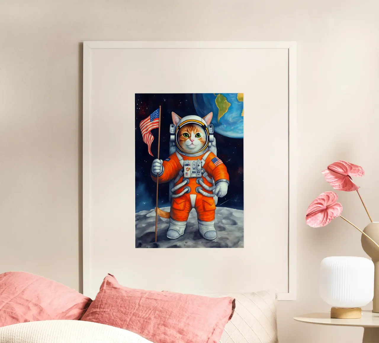 Gatto astronauta carta hahnemühle da Fleur de Lys