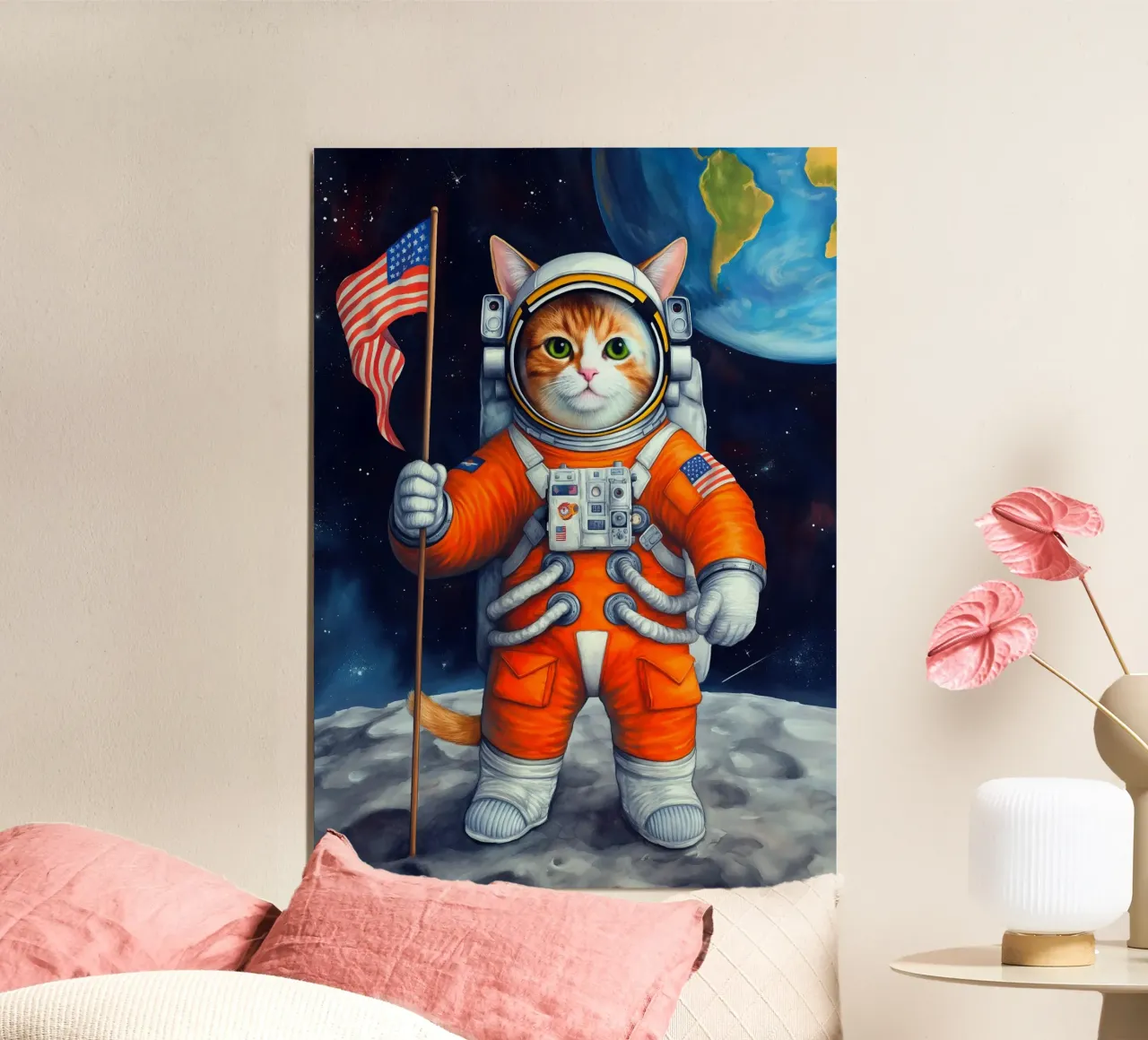 Gatto astronauta carta hahnemühle da Fleur de Lys