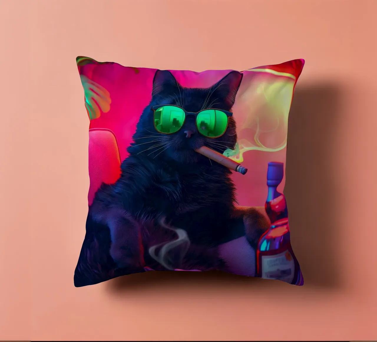 Gatto che fuma cuscino da Fleur de Lys