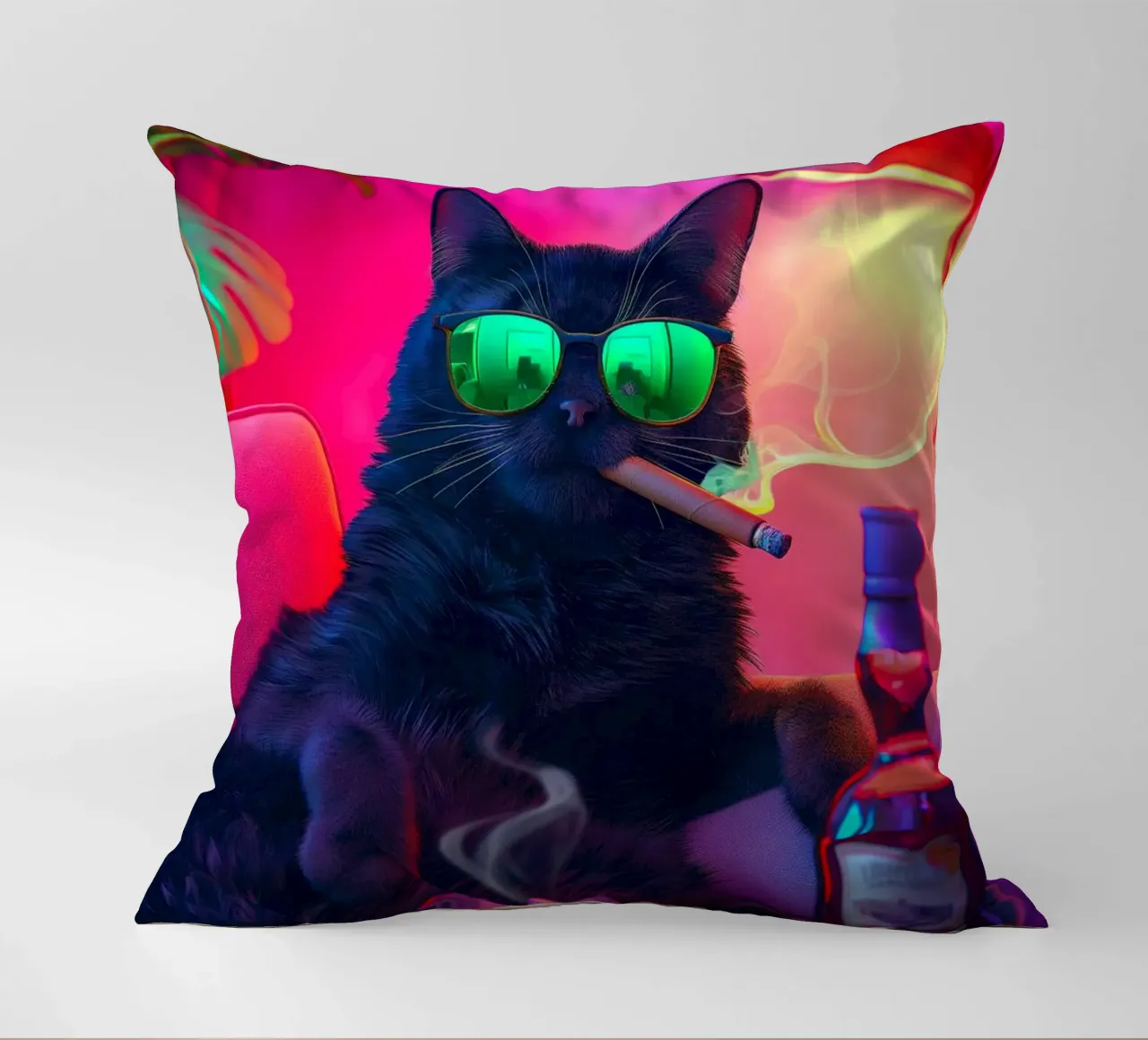 Gatto che fuma cuscino da Fleur de Lys