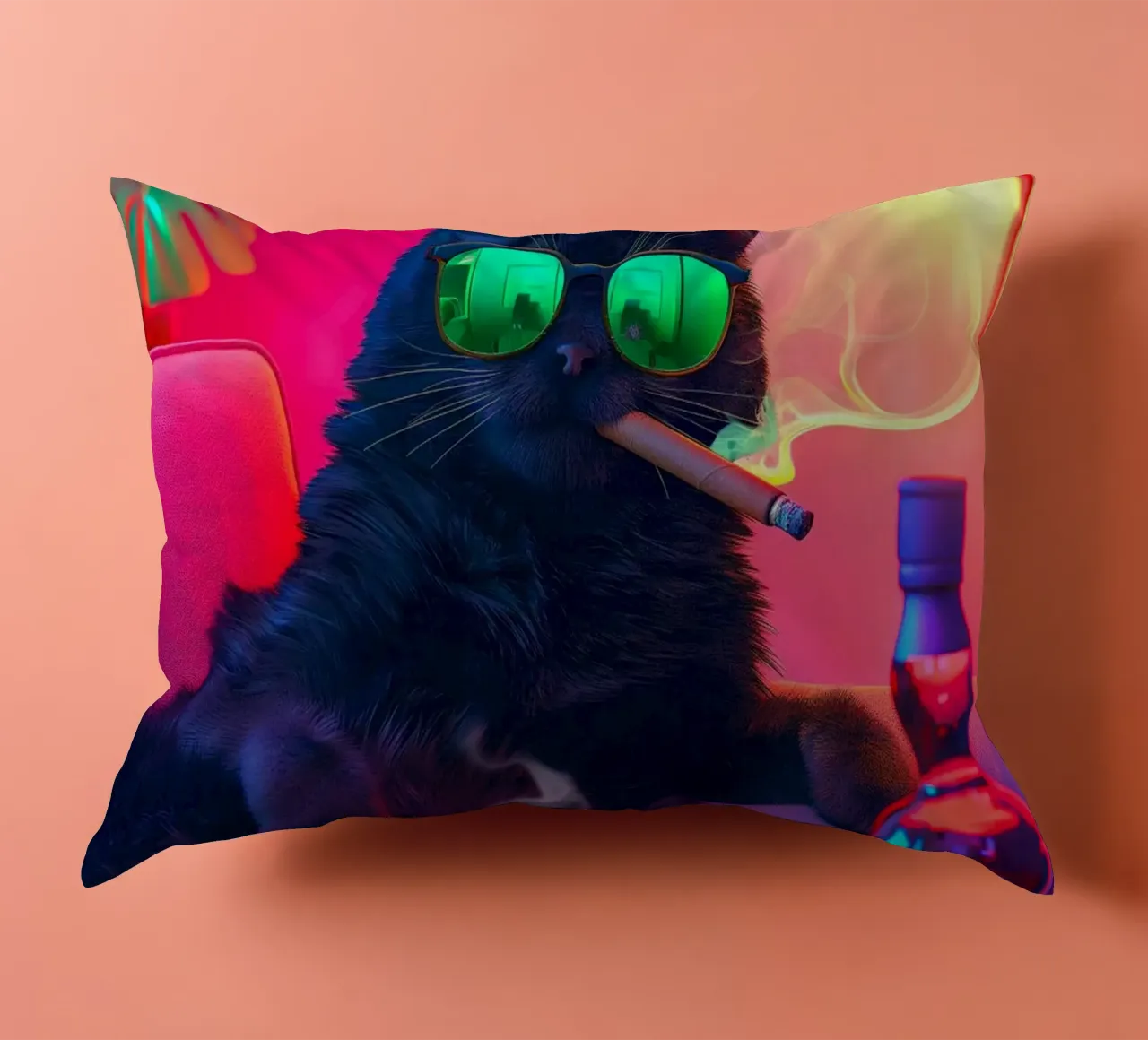 Gatto che fuma cuscino da Fleur de Lys