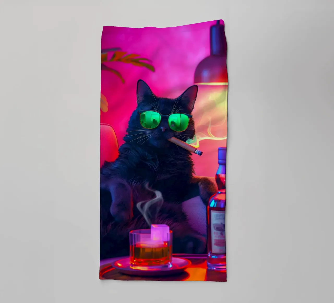 Fancy Cat Fumar toalla de baño de Fleur de Lys