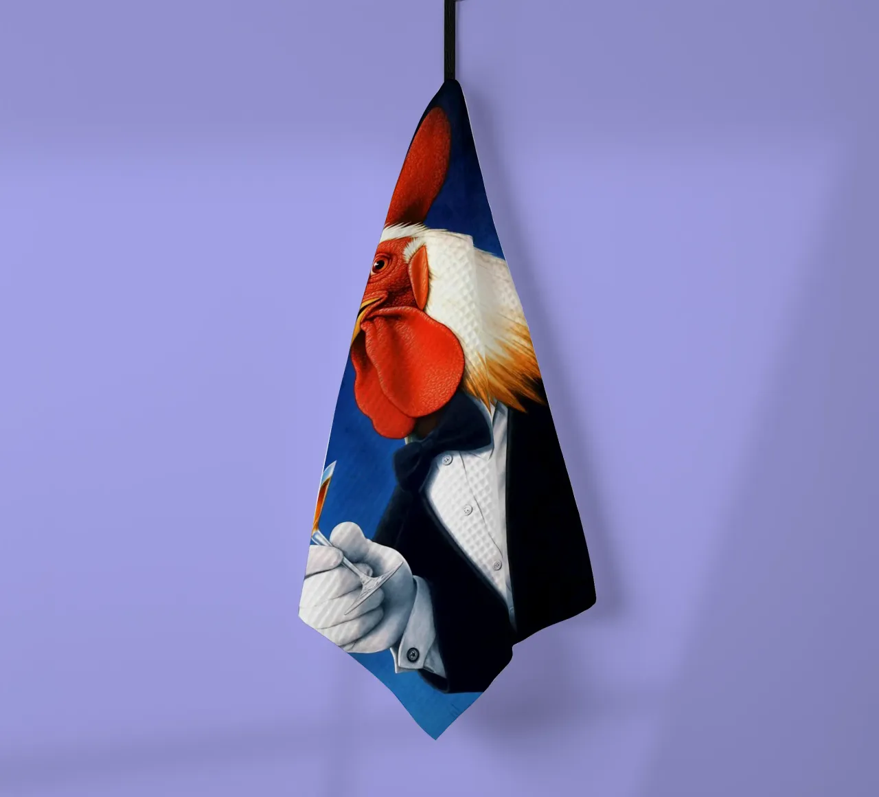 Gallo Tuxedo canovaccio da cucina da Fleur de Lys