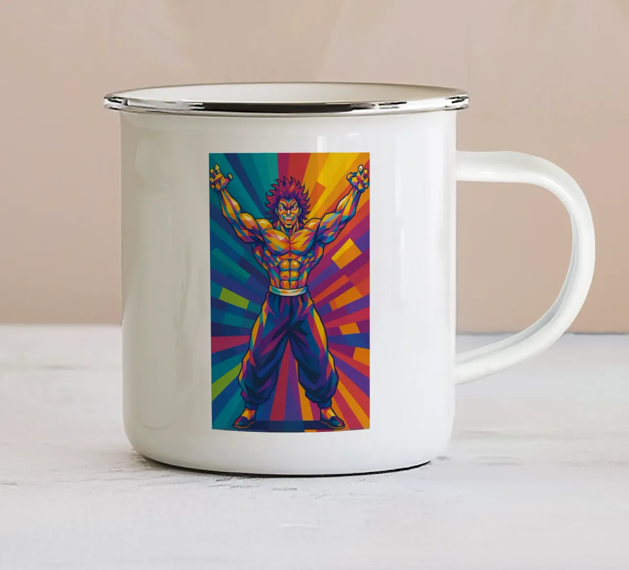 yujiro hanma taza de esmalte de HopeStudio