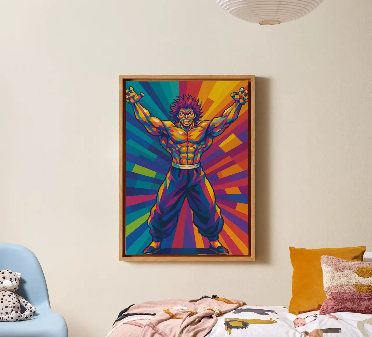 yujiro hanma tela con Cornice a cassetta da HopeStudio