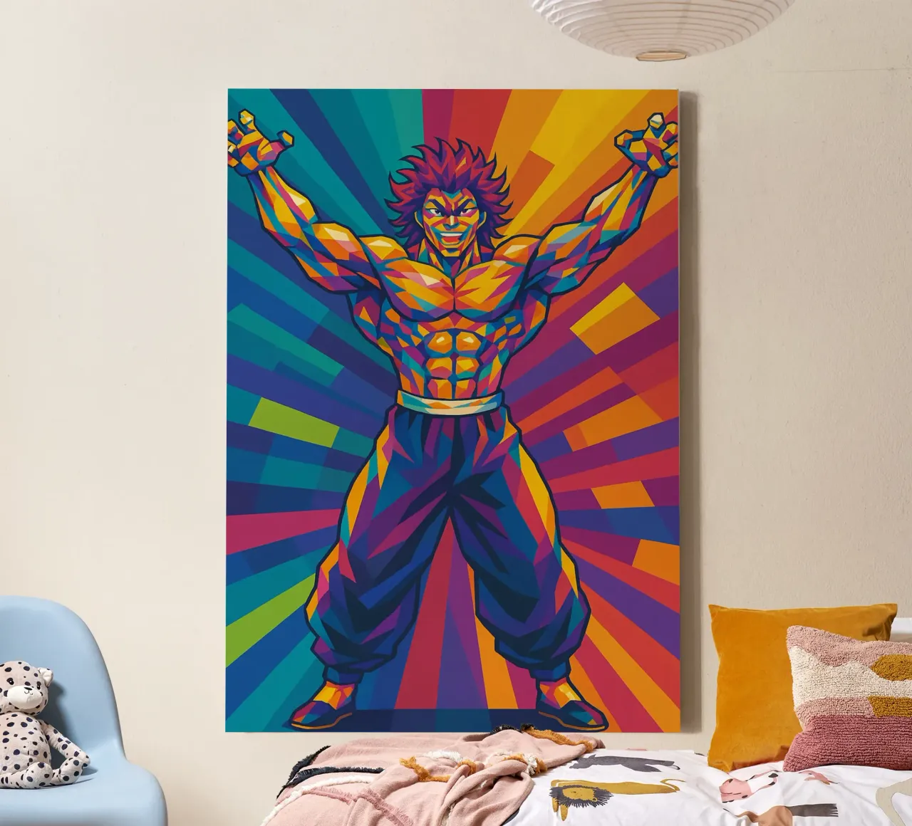 yujiro hanma tela con Cornice a cassetta da HopeStudio