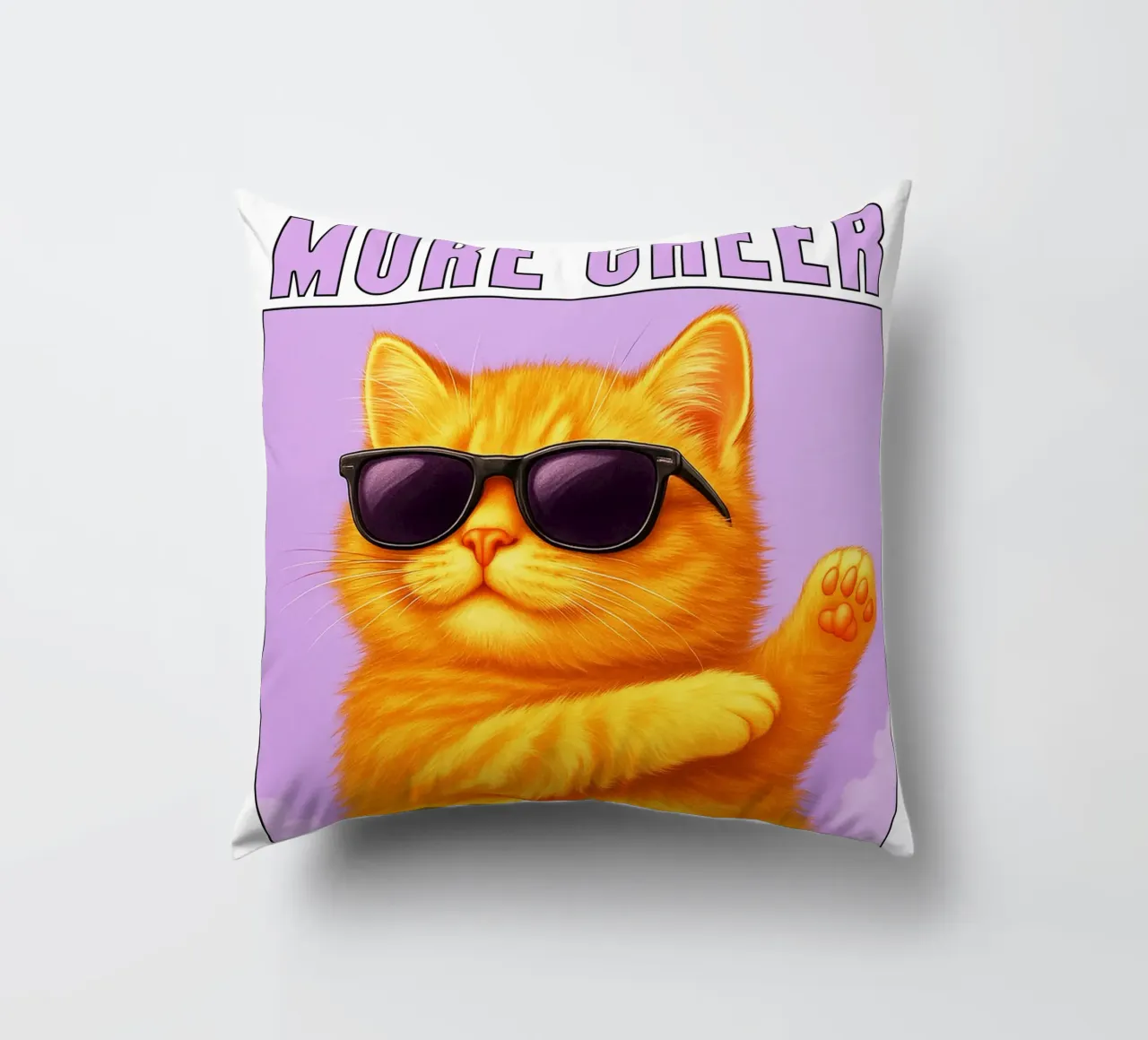Divertente Gatto cool Più allegria meno paura cuscino da the gindils