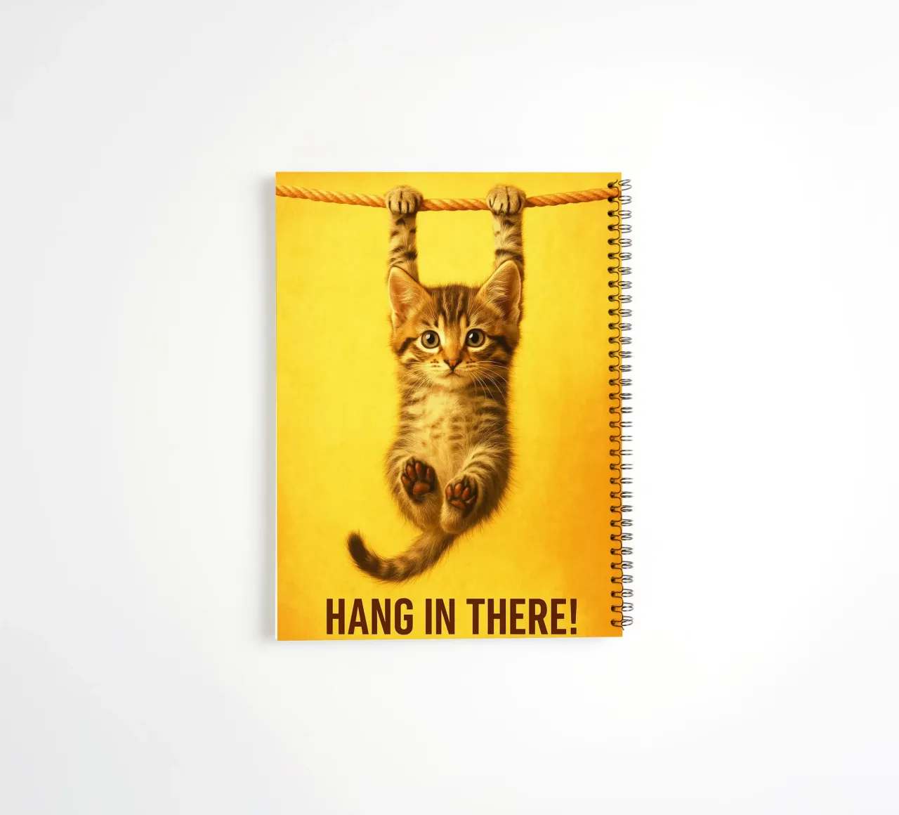 Funny Hang in There Cat spiral notebook by the gindils