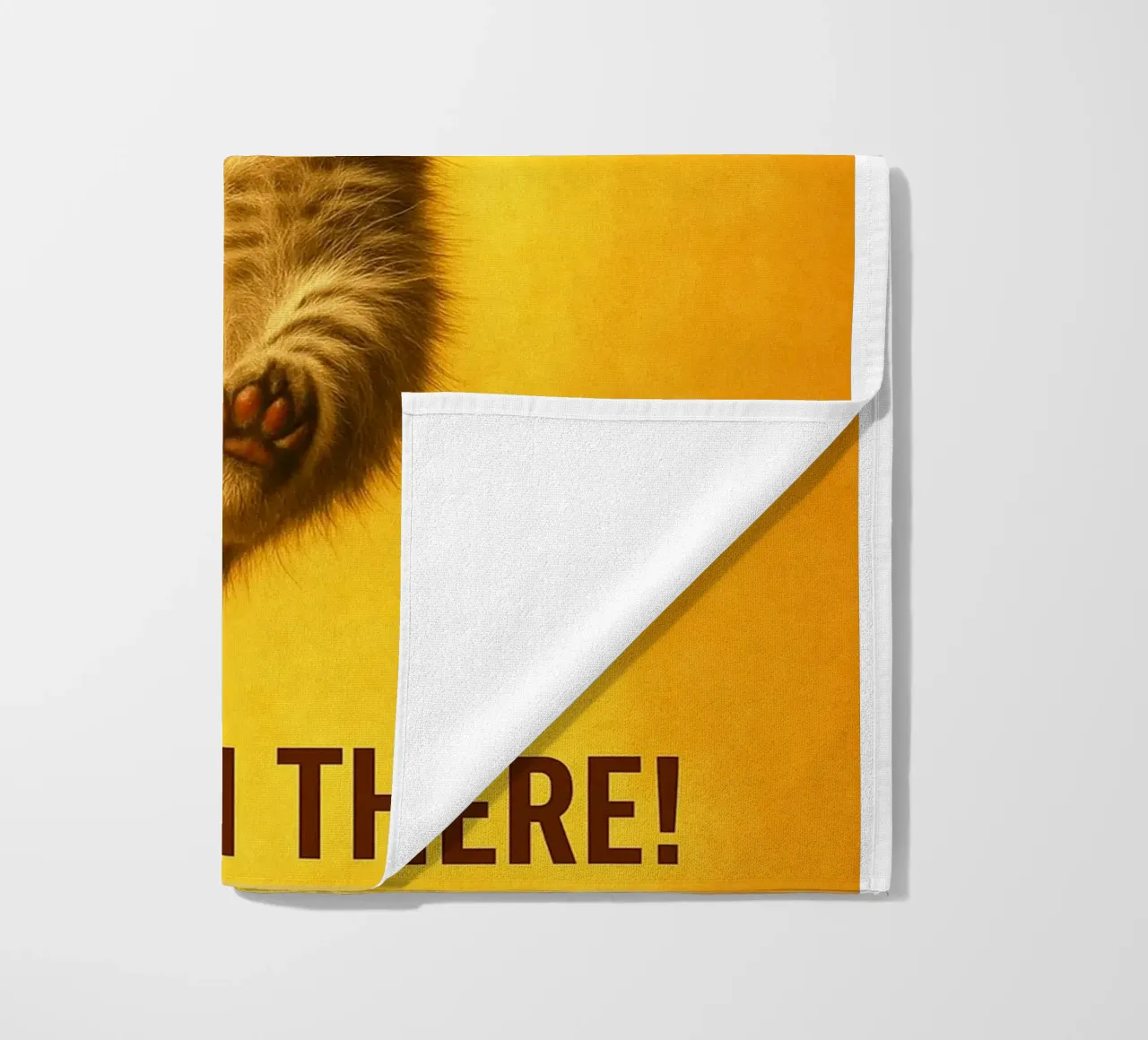 Funny Hang in There Cat beach towel by the gindils