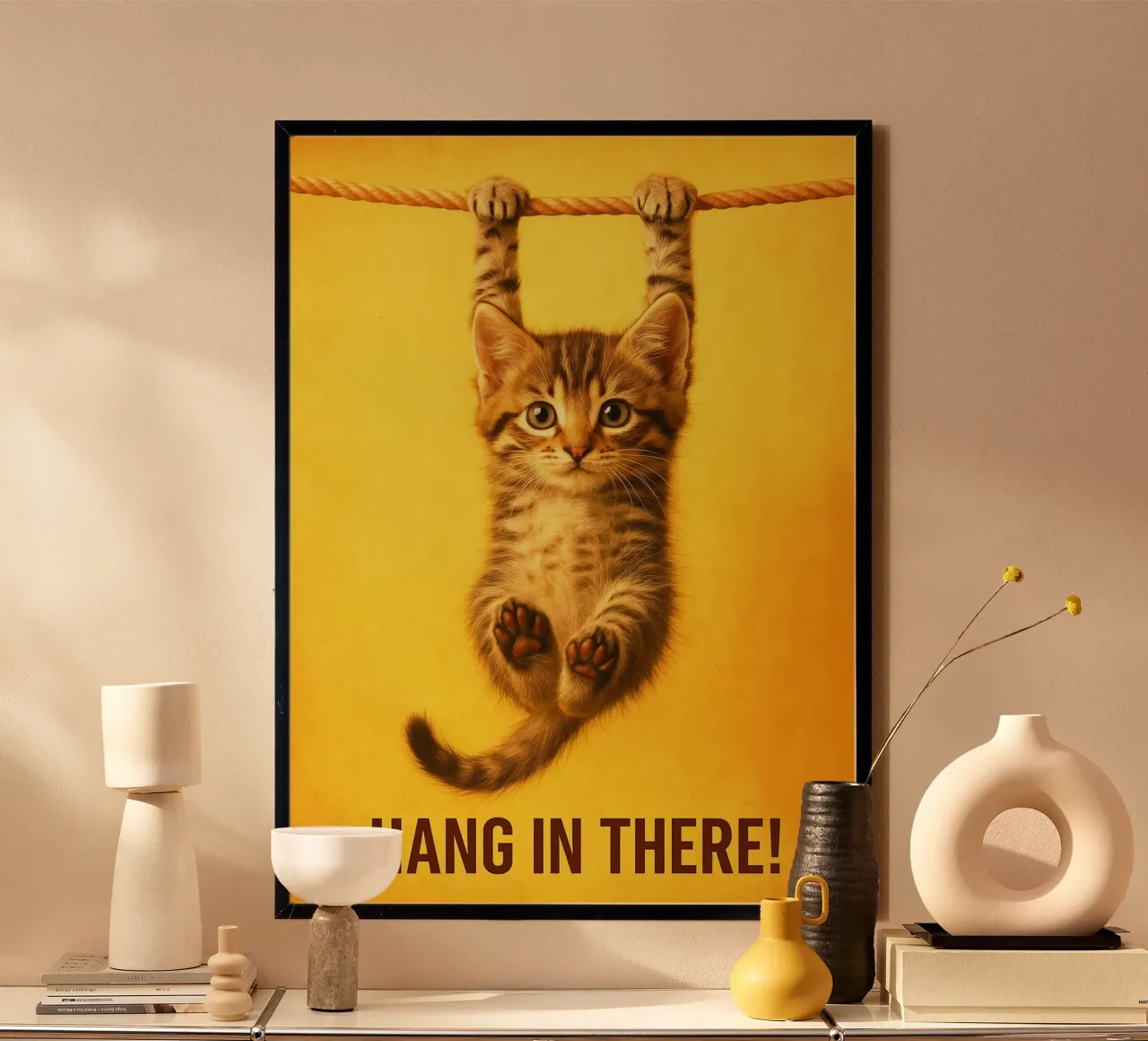 Funny Hang in There Cat hahnemühle by the gindils