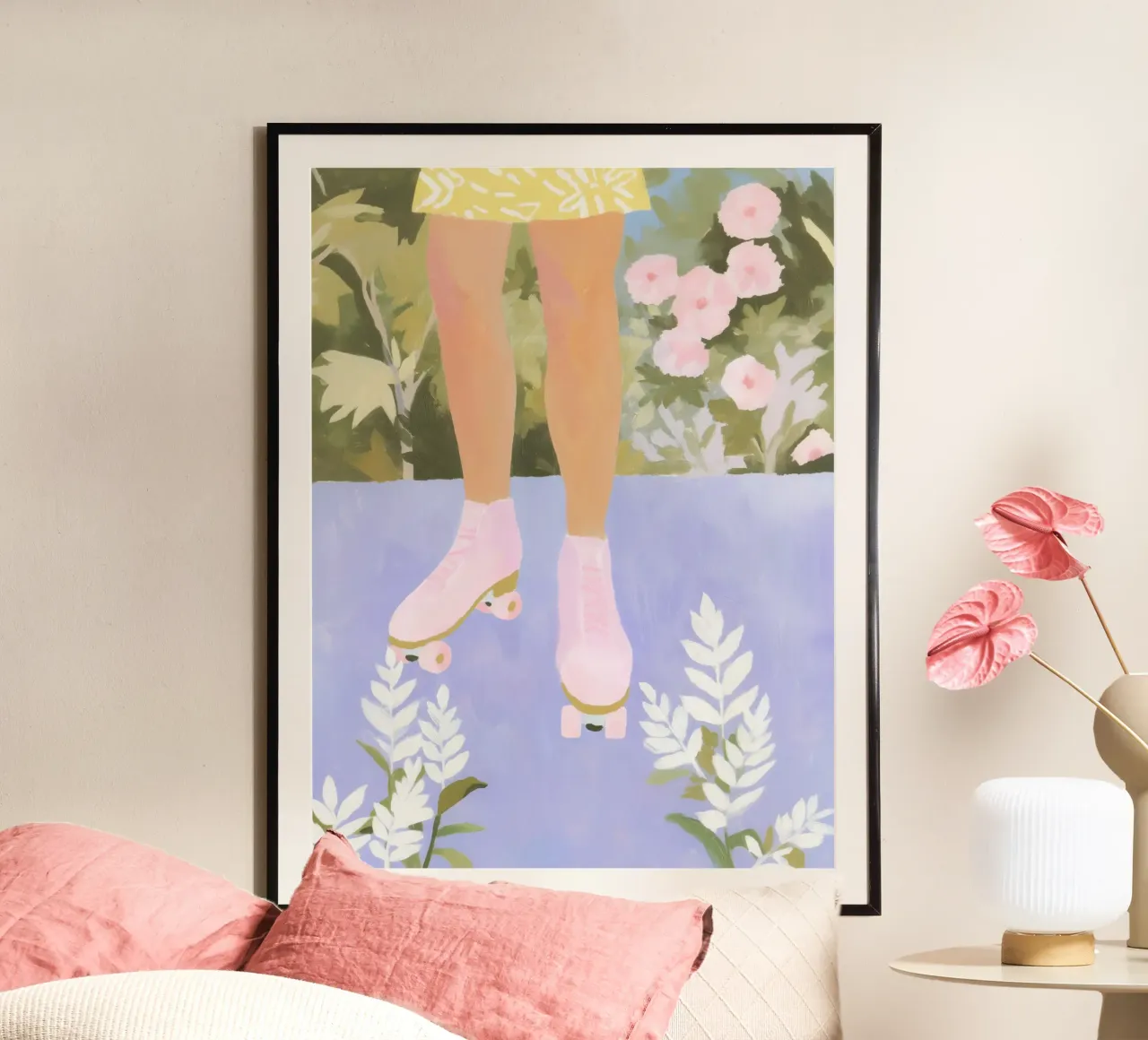 Storia d'amore con i pattini a rotelle poster da Carinaprint