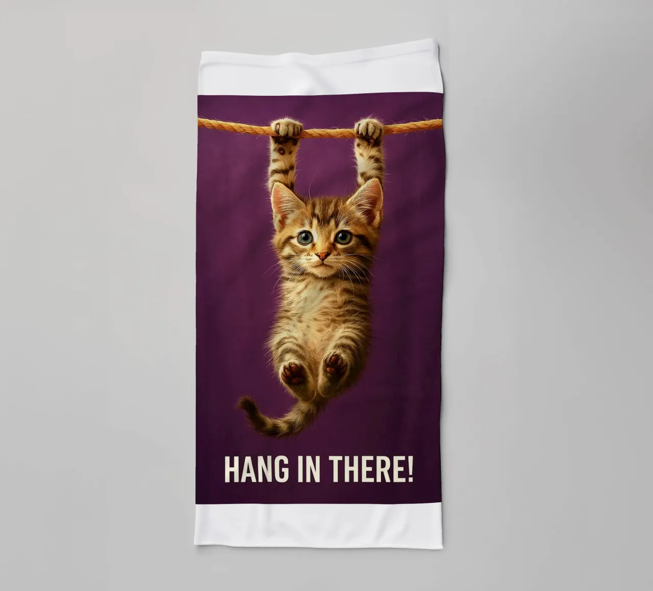 Hang in There Funny Cat towel by the gindils