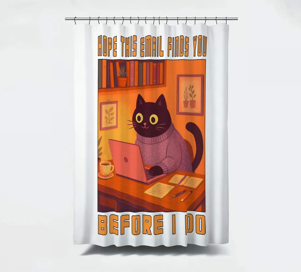 Ich hoffe, diese E-Mail findet Ihre Katze Duschvorhang von the gindils