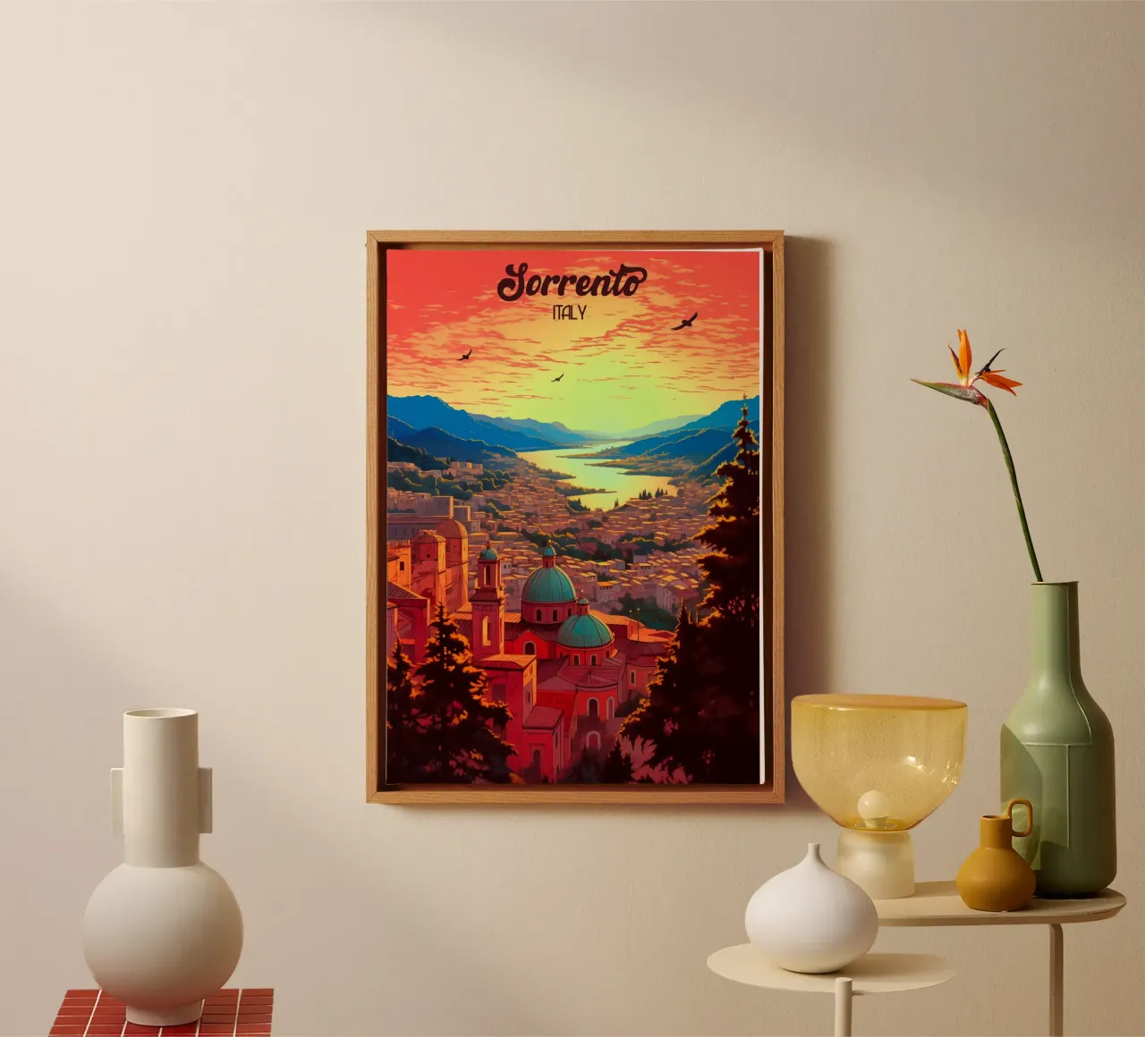 Sorrento Italië canvas met Baklijst van Fleur de Lys
