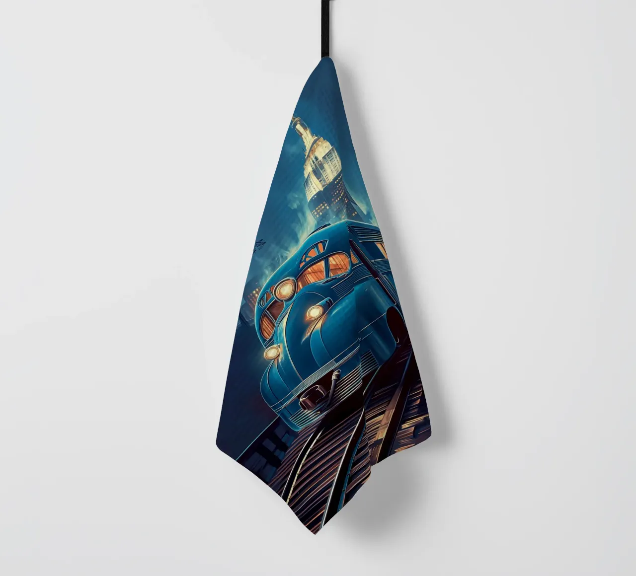 Streamlined Moderne Locomotive tea towel by Fleur de Lys