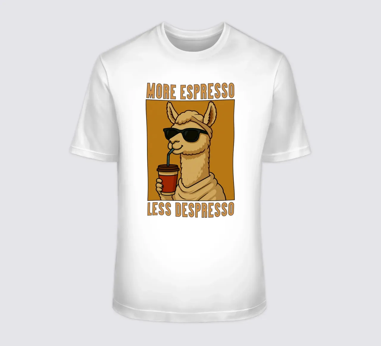 More Espresso Less Despresso Llama t-shirt da the gindils
